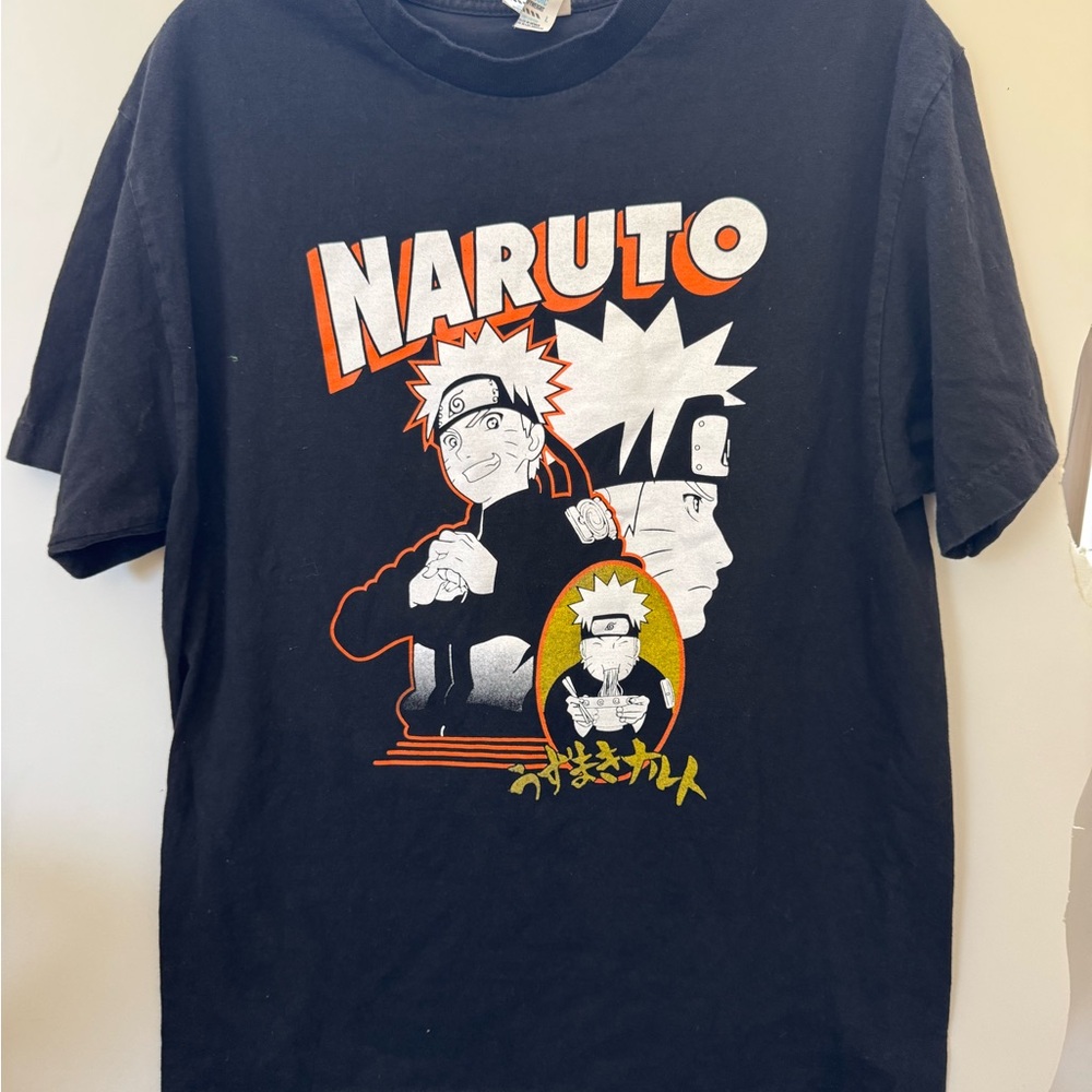 Naruto Shippuden anime Graphic T-Shirt Black adult Size large Heavyweight